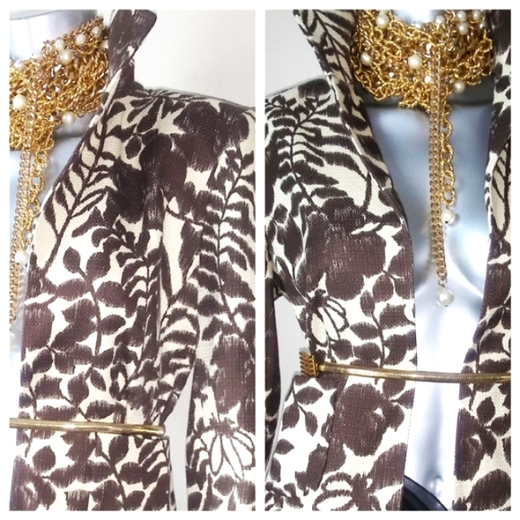 Jones New York Earthy Granola Girl Floral "BOHO" Cotton Blazer - Picture 3 of 8